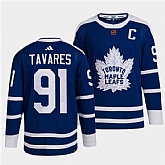 Men's Toronto Maple Leafs Black #91 John Tavares Blue 2022 Reverse Retro Stitched Jersey Dzhi,baseball caps,new era cap wholesale,wholesale hats