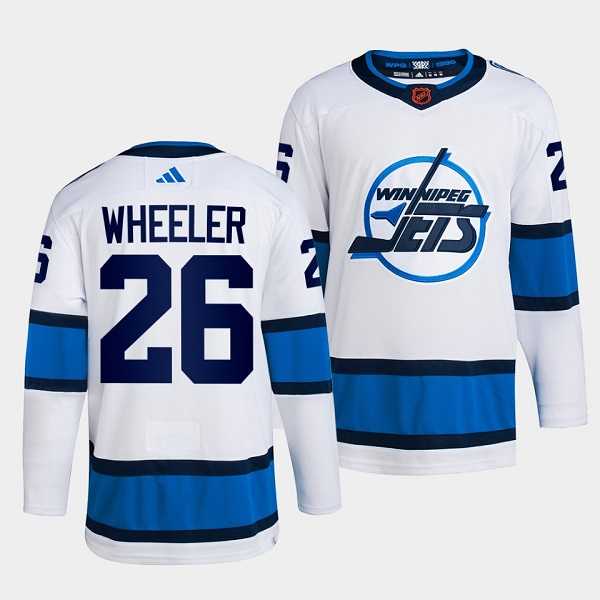 Men's Winnipeg Jets #26 Blake Wheeler White 2022 Reverse Retro Stitched Jersey Dzhi