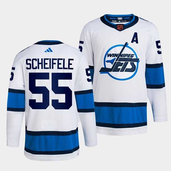 Men's Winnipeg Jets #55 Mark Scheifele White 2022 Reverse Retro Stitched Jersey Dzhi