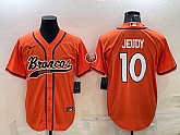 Men's Denver Broncos #10 Jerry Jeudy Orange Stitched Cool Base Nike Baseball Jersey,baseball caps,new era cap wholesale,wholesale hats