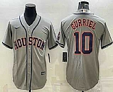 Men's Houston Astros #10 Yuli Gurriel Grey With Patch Stitched MLB Cool Base Nike Jersey,baseball caps,new era cap wholesale,wholesale hats