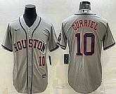 Men's Houston Astros #10 Yuli Gurriel Number Grey With Patch Stitched MLB Cool Base Nike Jersey,baseball caps,new era cap wholesale,wholesale hats