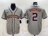 Men's Houston Astros #2 Alex Bregman Grey With Patch Stitched MLB Cool Base Nike Jersey,baseball caps,new era cap wholesale,wholesale hats