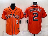 Men's Houston Astros #2 Alex Bregman Number Orange With Patch Stitched MLB Cool Base Nike Jersey,baseball caps,new era cap wholesale,wholesale hats