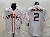 Men's Houston Astros #2 Alex Bregman White With Patch Stitched MLB Cool Base Nike Jersey,baseball caps,new era cap wholesale,wholesale hats