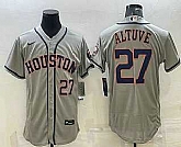Men's Houston Astros #27 Jose Altuve Number Grey Stitched MLB Flex Base Nike Jersey,baseball caps,new era cap wholesale,wholesale hats