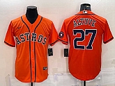 Men's Houston Astros #27 Jose Altuve Orange With Patch Stitched MLB Cool Base Nike Jersey,baseball caps,new era cap wholesale,wholesale hats