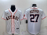 Men's Houston Astros #27 Jose Altuve White With Patch Stitched MLB Cool Base Nike Jersey,baseball caps,new era cap wholesale,wholesale hats