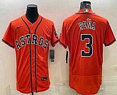 Men's Houston Astros #3 Jeremy Pena Orange Stitched MLB Flex Base Nike Jersey,baseball caps,new era cap wholesale,wholesale hats