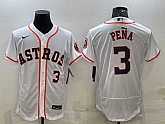 Men's Houston Astros #3 Jeremy Pena White Stitched MLB Flex Base Nike Jersey,baseball caps,new era cap wholesale,wholesale hats