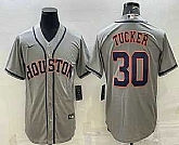 Men's Houston Astros #30 Kyle Tucker Grey Stitched MLB Cool Base Nike Jersey,baseball caps,new era cap wholesale,wholesale hats