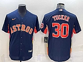 Men's Houston Astros #30 Kyle Tucker Navy Blue With Patch Stitched MLB Cool Base Nike Jersey,baseball caps,new era cap wholesale,wholesale hats