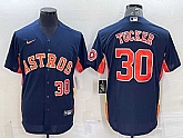Men's Houston Astros #30 Kyle Tucker Number Navy Blue With Patch Stitched MLB Cool Base Nike Jersey,baseball caps,new era cap wholesale,wholesale hats