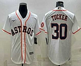 Men's Houston Astros #30 Kyle Tucker White With Patch Stitched MLB Cool Base Nike Jersey,baseball caps,new era cap wholesale,wholesale hats