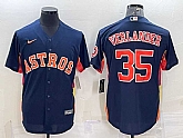 Men's Houston Astros #35 Justin Verlander Navy Blue With Patch Stitched MLB Cool Base Nike Jersey,baseball caps,new era cap wholesale,wholesale hats