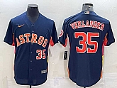 Men's Houston Astros #35 Justin Verlander Number Navy Blue With Patch Stitched MLB Cool Base Nike Jersey,baseball caps,new era cap wholesale,wholesale hats
