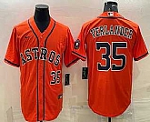 Men's Houston Astros #35 Justin Verlander Number Orange With Patch Stitched MLB Cool Base Nike Jersey,baseball caps,new era cap wholesale,wholesale hats
