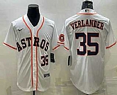 Men's Houston Astros #35 Justin Verlander Number White With Patch Stitched MLB Cool Base Nike Jersey,baseball caps,new era cap wholesale,wholesale hats