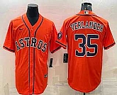 Men's Houston Astros #35 Justin Verlander Orange With Patch Stitched MLB Cool Base Nike Jersey,baseball caps,new era cap wholesale,wholesale hats