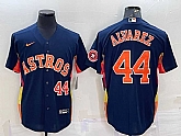 Men's Houston Astros #44 Yordan Alvarez Number Navy Blue With Patch Stitched MLB Cool Base Nike Jersey,baseball caps,new era cap wholesale,wholesale hats