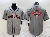 Men's Houston Astros Grey Champions Big Logo Stitched MLB Cool Base Nike Jersey,baseball caps,new era cap wholesale,wholesale hats