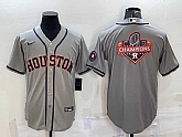 Men's Houston Astros Grey Champions Big Logo With Patch Stitched MLB Cool Base Nike Jersey,baseball caps,new era cap wholesale,wholesale hats