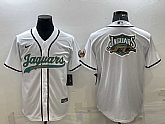 Men's Jacksonville Jaguars White Team Big Logo With Patch Cool Base Stitched Baseball Jersey,baseball caps,new era cap wholesale,wholesale hats