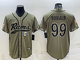 Men's Los Angeles Rams #99 Aaron Donald Olive 2022 Salute to Service Cool Base Stitched Baseball Jersey,baseball caps,new era cap wholesale,wholesale hats