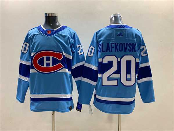 Men's Montreal Canadiens #20 Juraj Slafkovsky 2022-23 Reverse Retro Stitched Jersey