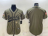 Men's New Orleans Saints Blank Olive Salute to Service Cool Base Stitched Baseball Jersey,baseball caps,new era cap wholesale,wholesale hats