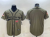 Men's Tampa Bay Buccaneers Blank Olive Salute to Service Cool Base Stitched Baseball Jersey,baseball caps,new era cap wholesale,wholesale hats