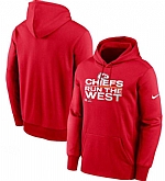 Men's Kansas City Chiefs Nike Red 2021 AFC West Division Champions Trophy Collection Pullover Hoodie,baseball caps,new era cap wholesale,wholesale hats