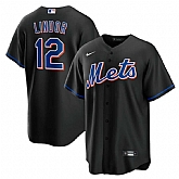 Mets 12 Francisco Lindor Black Nike 2022 Alternate Cool Base Jersey Dzhi,baseball caps,new era cap wholesale,wholesale hats