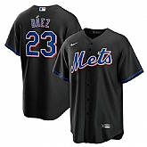 Mets 23 Javier Baez Black Nike 2022 Alternate Cool Base Jersey Dzhi,baseball caps,new era cap wholesale,wholesale hats