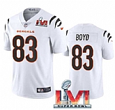 Nike Bengals Men & Women & Youth 83 Tyler Boyd White 2022 Super Bowl LVI Vapor Limited Jersey,baseball caps,new era cap wholesale,wholesale hats