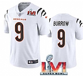 Nike Bengals Men & Women & Youth 9 Joe Burrow White 2022 Super Bowl LVI Vapor Limited Jersey,baseball caps,new era cap wholesale,wholesale hats