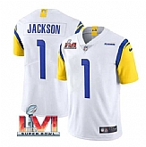 Nike Rams Men & Women & Youth 1 Desean Jackson White 2022 Super Bowl LVI Vapor Limited Jersey,baseball caps,new era cap wholesale,wholesale hats
