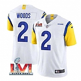 Nike Rams Men & Women & Youth 2 Robert Woods White 2022 Super Bowl LVI Vapor Limited Jersey,baseball caps,new era cap wholesale,wholesale hats