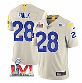 Nike Rams Men & Women & Youth 28 Marshall Faulk Bone 2022 Super Bowl LVI Vapor Limited Jersey,baseball caps,new era cap wholesale,wholesale hats