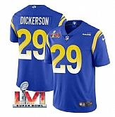 Nike Rams Men & Women & Youth 29 Eric Dickerson Royal 2022 Super Bowl LVI Vapor Limited Jersey,baseball caps,new era cap wholesale,wholesale hats