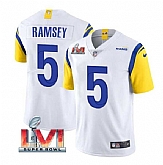 Nike Rams Men & Women & Youth 5 Jalen Ramsey White 2022 Super Bowl LVI Vapor Limited Jersey,baseball caps,new era cap wholesale,wholesale hats