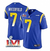 Nike Rams Men & Women & Youth 7 Bob Waterfield Royal 2022 Super Bowl LVI Vapor Limited Jersey,baseball caps,new era cap wholesale,wholesale hats