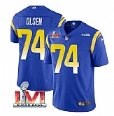 Nike Rams Men & Women & Youth 74 Merlin Olsen Royal 2022 Super Bowl LVI Vapor Limited Jersey,baseball caps,new era cap wholesale,wholesale hats