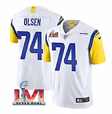 Nike Rams Men & Women & Youth 74 Merlin Olsen White 2022 Super Bowl LVI Vapor Limited Jersey,baseball caps,new era cap wholesale,wholesale hats