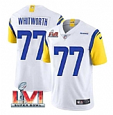 Nike Rams Men & Women & Youth 77 Andrew Whitworth White 2022 Super Bowl LVI Vapor Limited Jersey,baseball caps,new era cap wholesale,wholesale hats