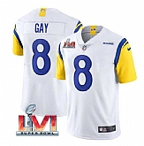 Nike Rams Men & Women & Youth 8 Matt Gay White 2022 Super Bowl LVI Vapor Limited Jersey,baseball caps,new era cap wholesale,wholesale hats