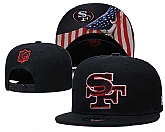 49ers Team Logo Black USA Flag Adjustable Hat GS,baseball caps,new era cap wholesale,wholesale hats