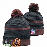 Bears Team Logo Black and Browns Pom Cuffed Knit Hat YD,baseball caps,new era cap wholesale,wholesale hats