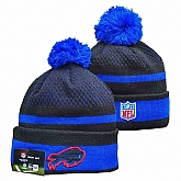 Bills Team Logo Black and Royal Pom Cuffed Knit Hat YD,baseball caps,new era cap wholesale,wholesale hats