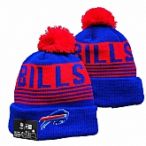 Bills Team Logo Royal Red Pom Cuffed Knit Hats YD,baseball caps,new era cap wholesale,wholesale hats